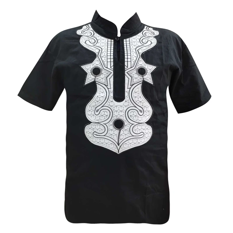 

2020 African Clothes for Male Summer Wearing Men Dashiki Embroidery Tops Africa Bazin Shirt