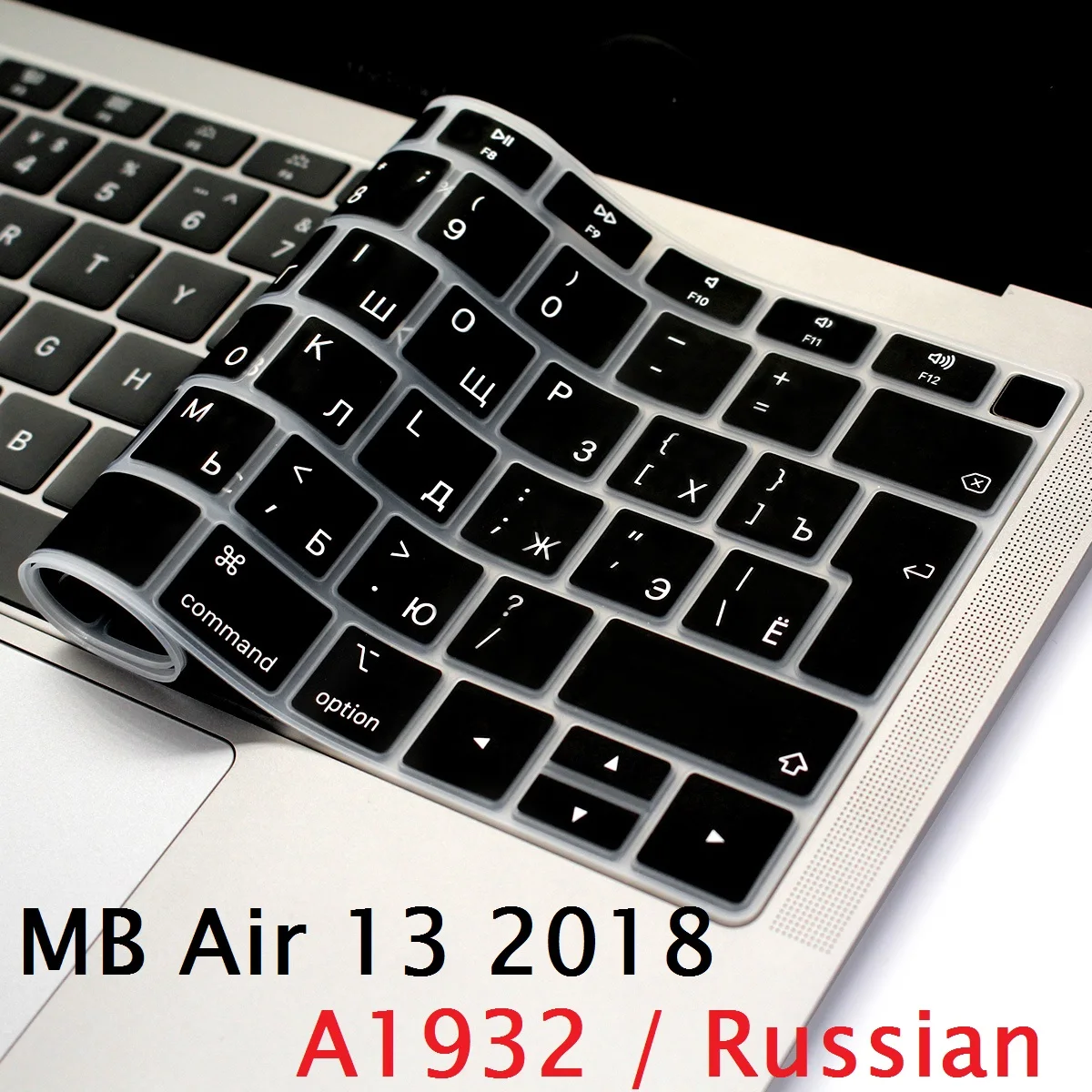 Soft for Macbook Air 13 2018 2019 touch ID A1932 Russian EU US Keyboard Cover Silicon For Macbook Air 13 2018 Keyboard Skin