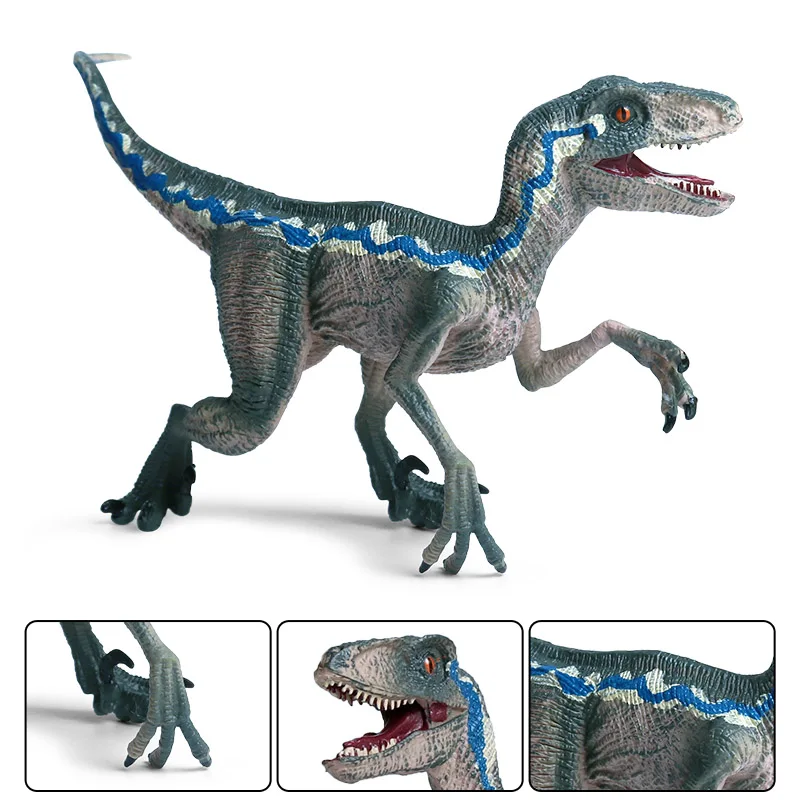 Kolobok Dinosaur World Action Figures Savage Jurassic Raptor Velociraptor Animal Model PVC Collection Cute Birthday Kid Gift Toy