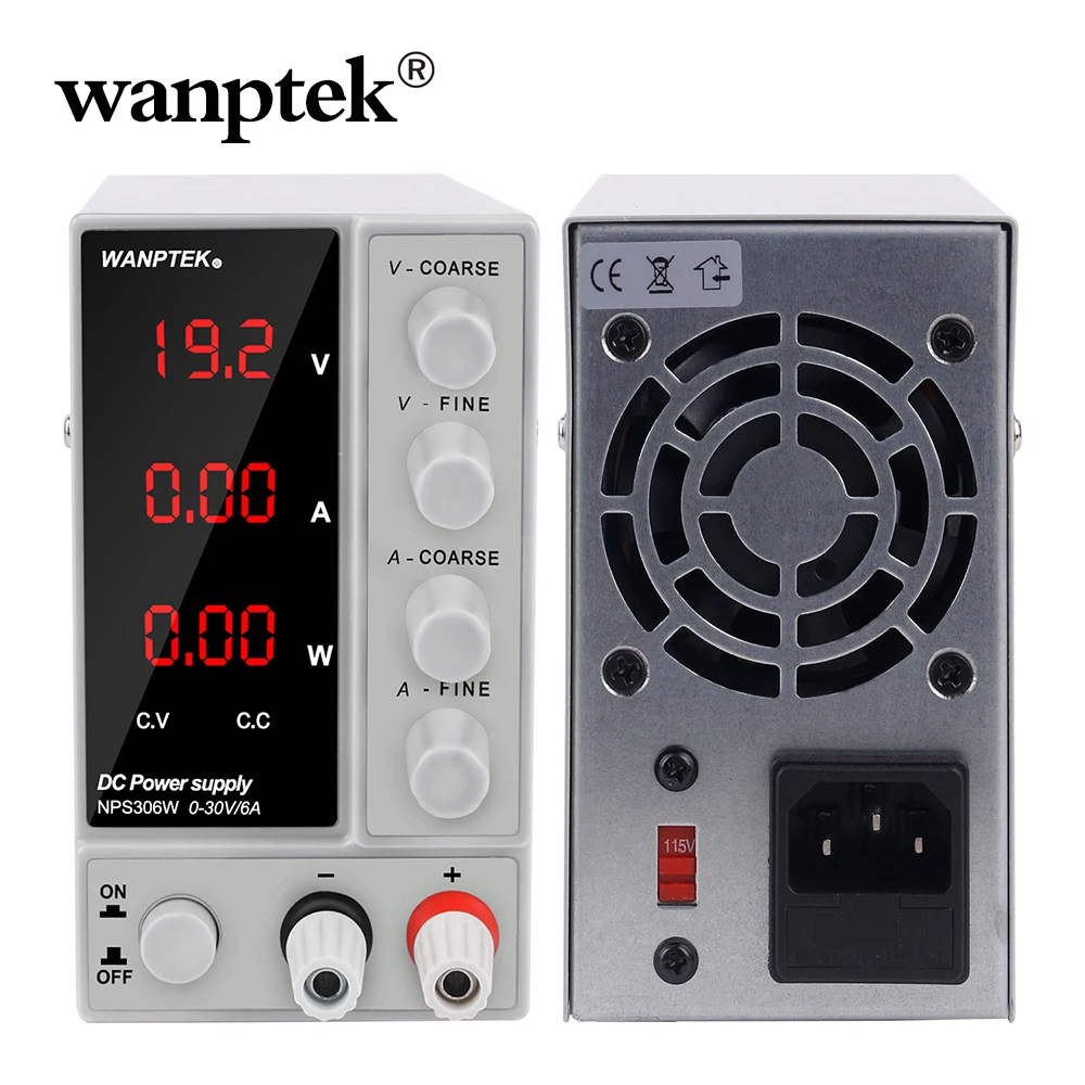 

Wanptek Lab DC Adjustable Power Supply 120V 30V 6A 10A Digital Switching Voltage Regulator Stabilizers regulated Power Supplies