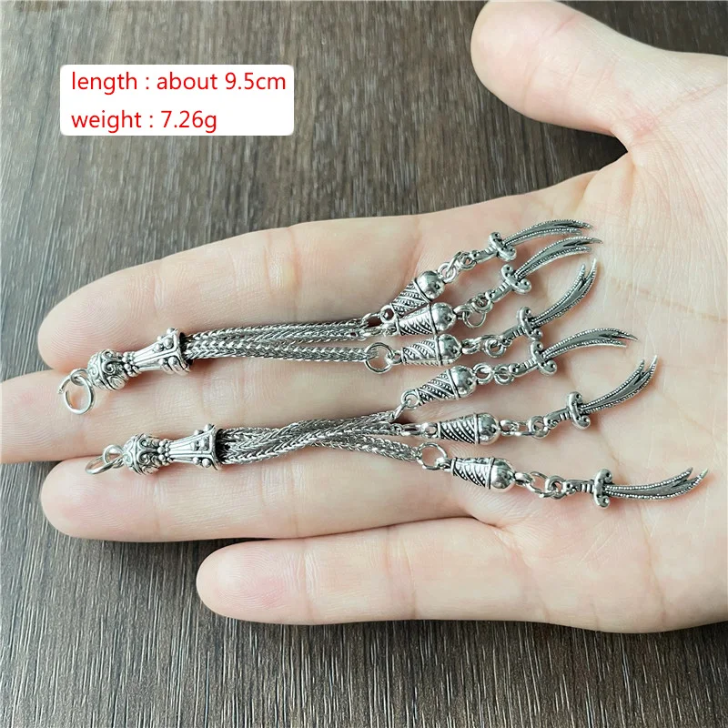 JunKang Alloy Long Knife Pine Cone Flag Pendant DIY 33 Rosary Beads Muslim Islamic Prayer Meditation Jewelry Connector