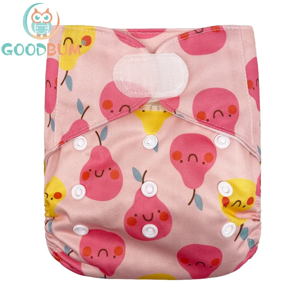 

Goodbum Pear Print Hook Loop Cloth Diaper Washable Adjustable Nappy For 3-15KG Baby Diaper