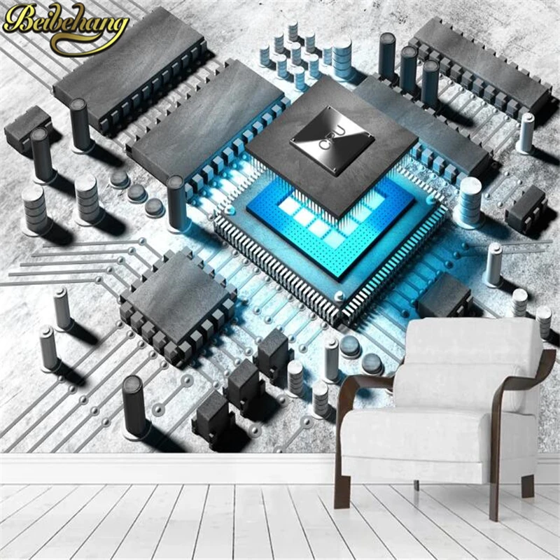 

beibehang Technology artificial intelligence cpu computer mural photo wallpaper wall papers home decor for living room bedroom