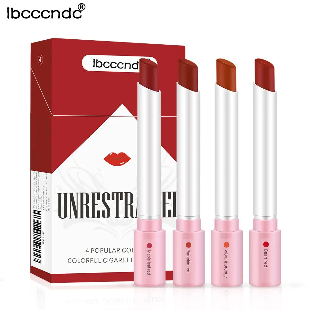4-durige stick waterdichte lippenset - langdurige matte lippenstift met transparante afwerking - perfect Valentijnsdagcadeau voor haar