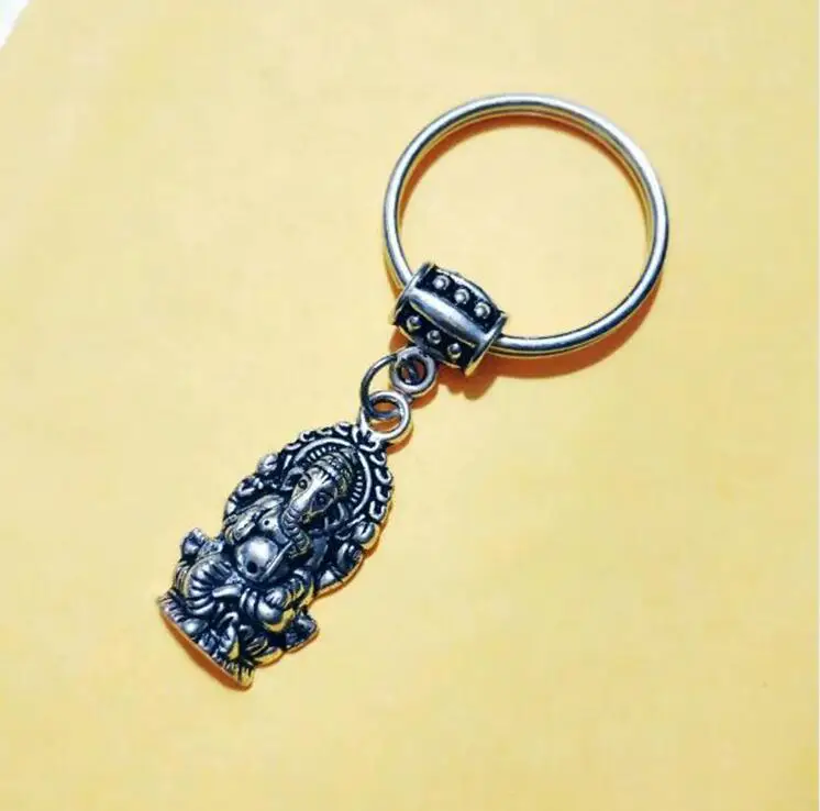 Hindu Elephant God keychain Key ring For Bag Key Holder Charm pendant Car Key Chains Key Ring spirit Buddhist amulets jewelry