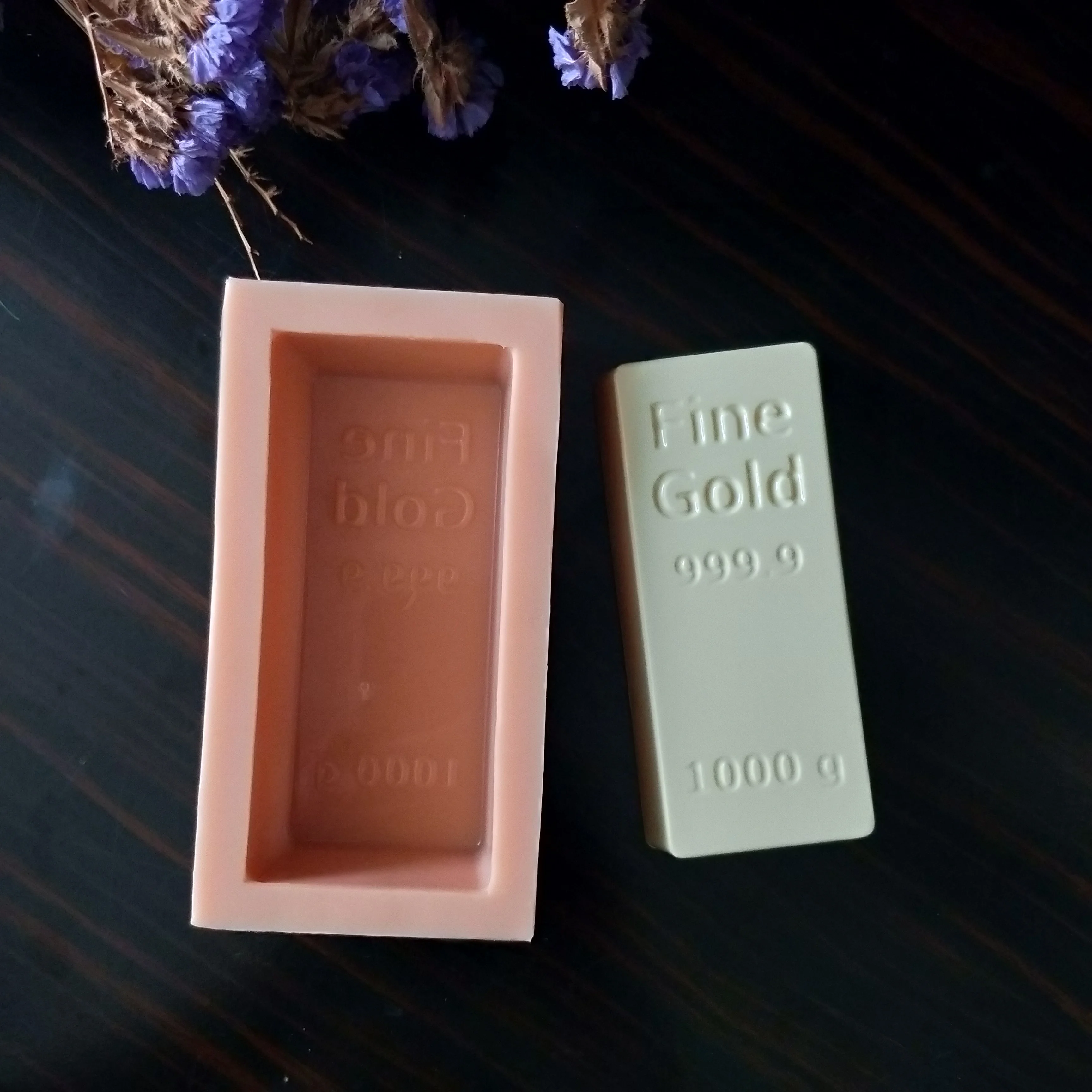 QT0193 PRZY Silicone Mold Fine gold Silicone Fondant Mould bullion Soap Molds gold bar Clay Resin Gypsum Chocolate Candle Mold