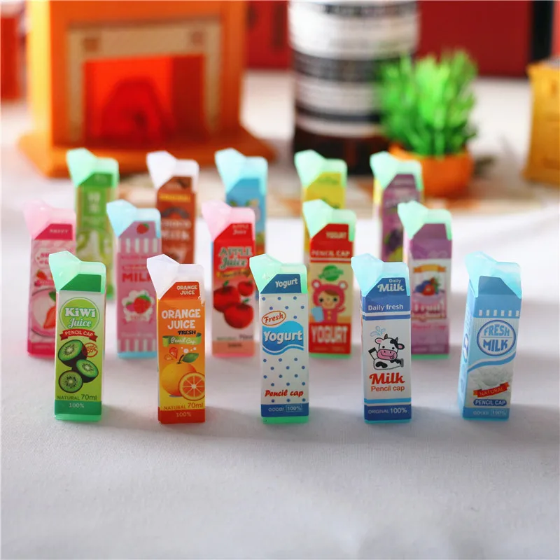 4pcs/set Dollhouse Miniature Boxed Fruit Milk Drink Pretend Food for blyth ob11 barbies 1/6  1/12 Doll Kitchen Accessories