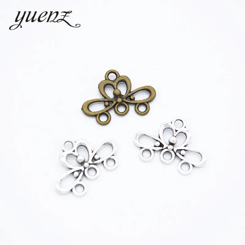 YuenZ 30pcs Antique silver color alloy Metal flower Porous pendant Charms for Jewelry Making Diy Handmade Jewelry 18*13mm G118