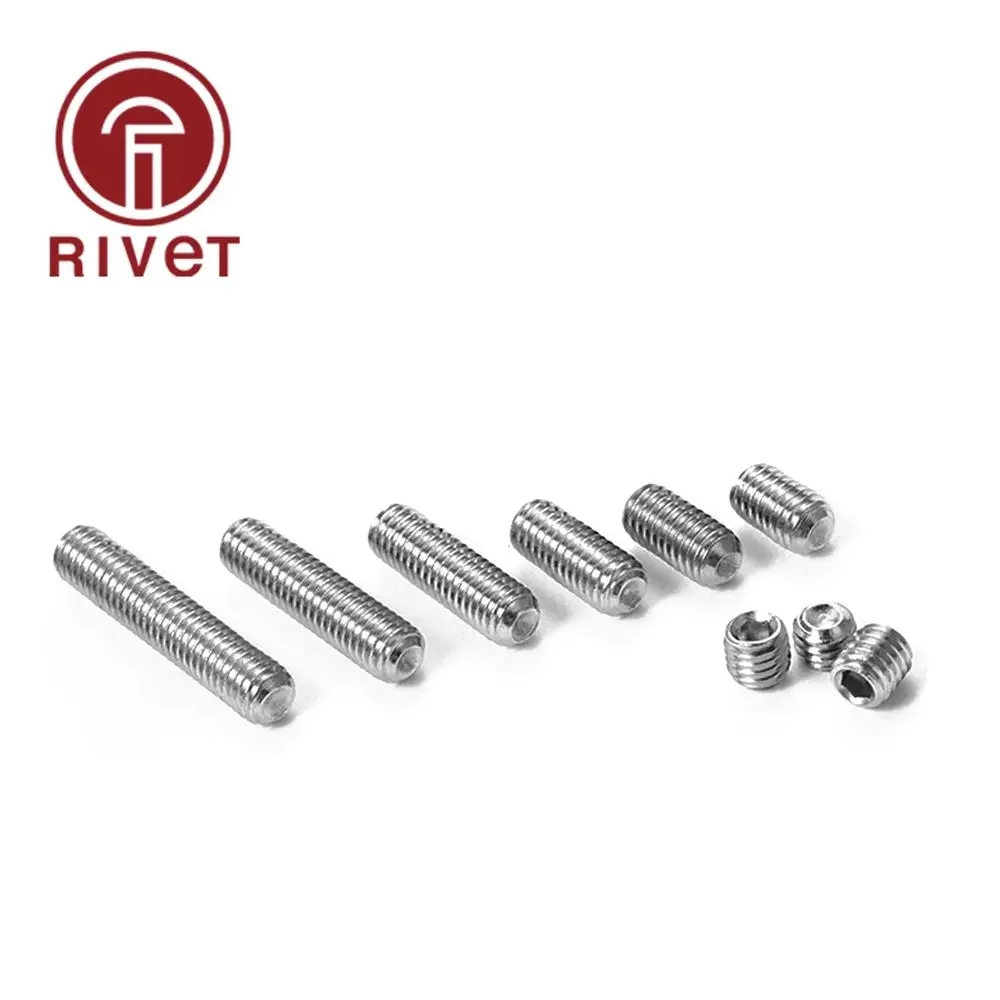 316 DIN916 ISO4029 M3 M4 M5 M6 M8 M10 Stainless Steel Grade Alloy steel Hex Socket Set Screws Grub Screw 50/100 PCS