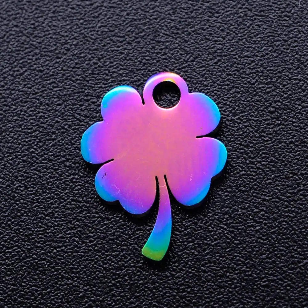 10pcs/lot DIY Flower Stainless Steel Charm Pendant Wholesale Horseshoe Elephant Lucky Jewelry Bracelet Connector Charms