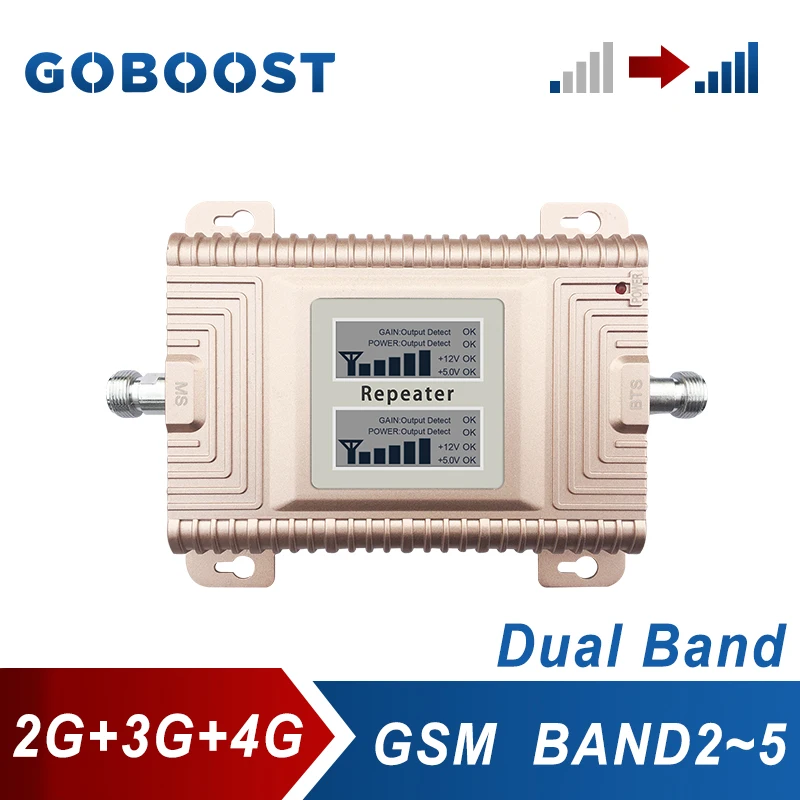 

GOBOOST Dual Band Signal Booster 2G 3G 4G GSM 850 UMTS 2100 LTE 1700 1800 1900 MHz Cellular Amplifier Cell Phone Repeater