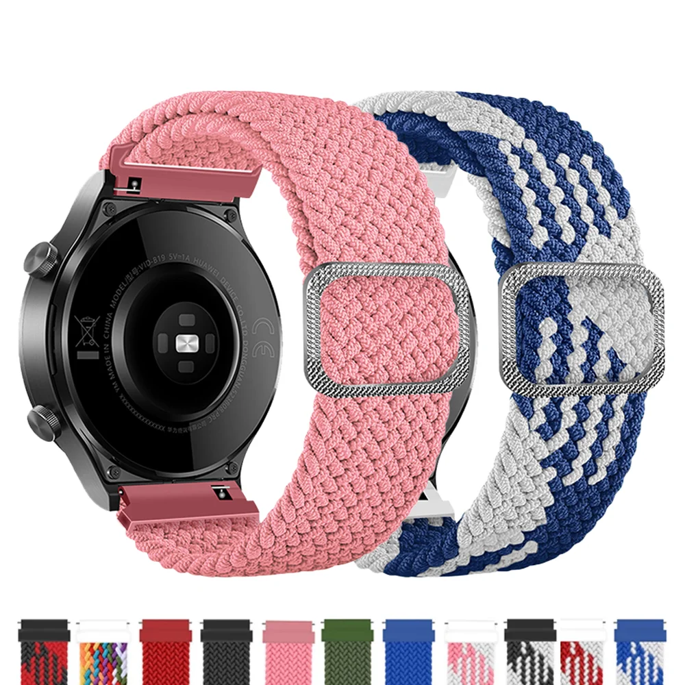 

Braided solo loop band for Samsung watch 3 Galaxy watch 46mm active 2/gear s3 nylon bracelet HUAWEI watch gt2 2e pro strap 22mm