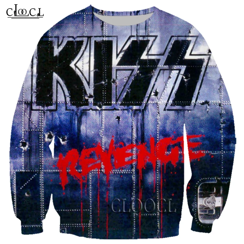 HX 2021 Newest Rock Metal Kiss Band 3D Print Men Women Casual Sweatshirt Unisex Harajuku Hip Hop Autumn Couple Tops DropShipping