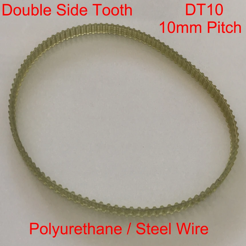 

DT10 980 1010 196 202 Double Side Tooth 15mm 20mm 25mm 30mm 35mm 40mm Width 10mm Polyurethane Steel Wire Synchronous Timing Belt