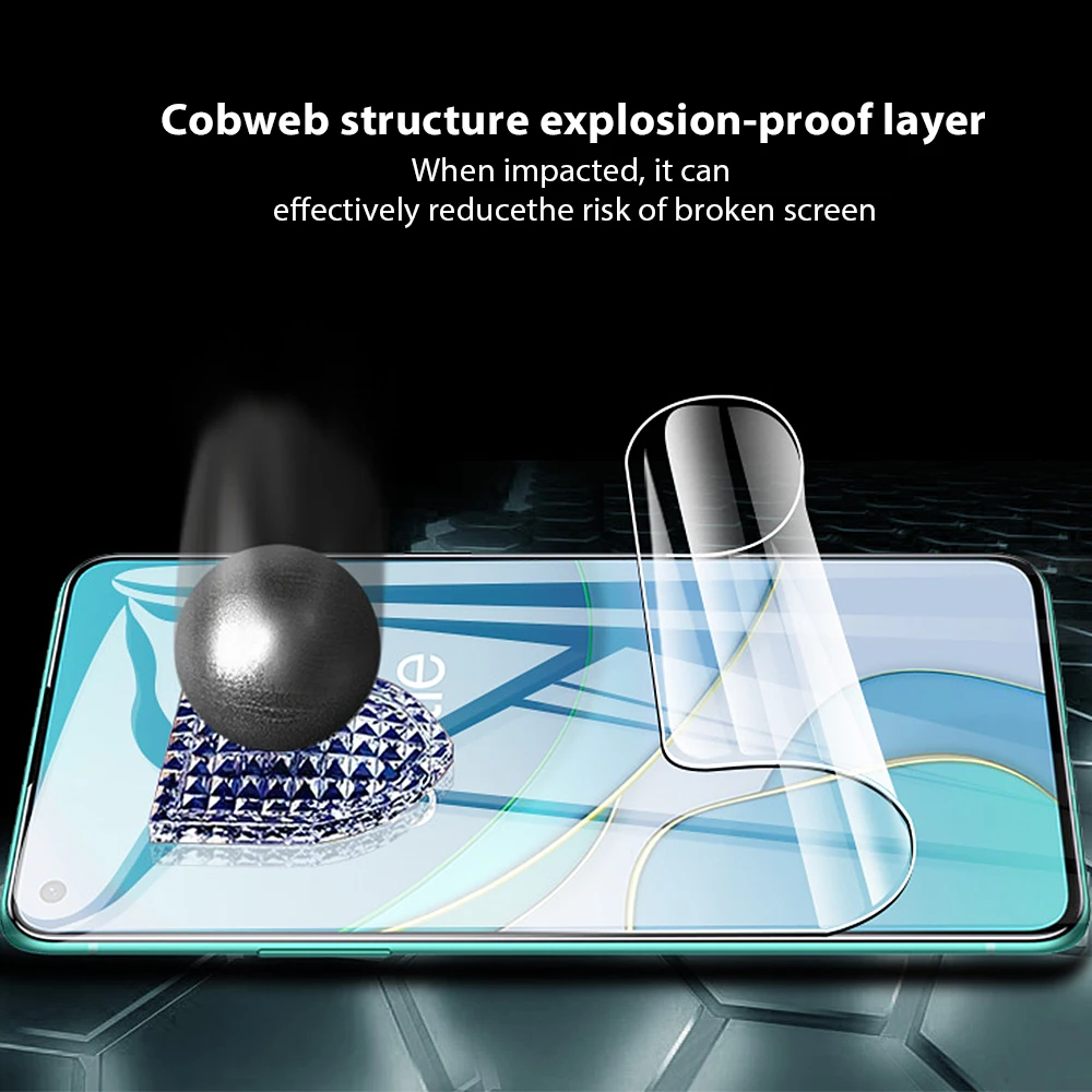 OnePlus 7 Pro 화면 보호기 OnePlus 7T Pro OnePlus 8 Pro 화면 보호기 필름 용 전체 하이드로 겔 필름 유리가 아님