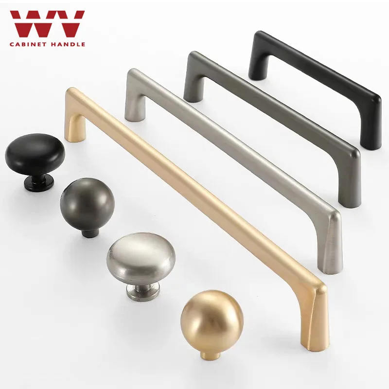 WV Cupboard Handles Kitchen Cabinet Storage Brass Gold Cabinet Door Handles Drawer Knobs Pulls Kitchen Furniture Handle Hardware