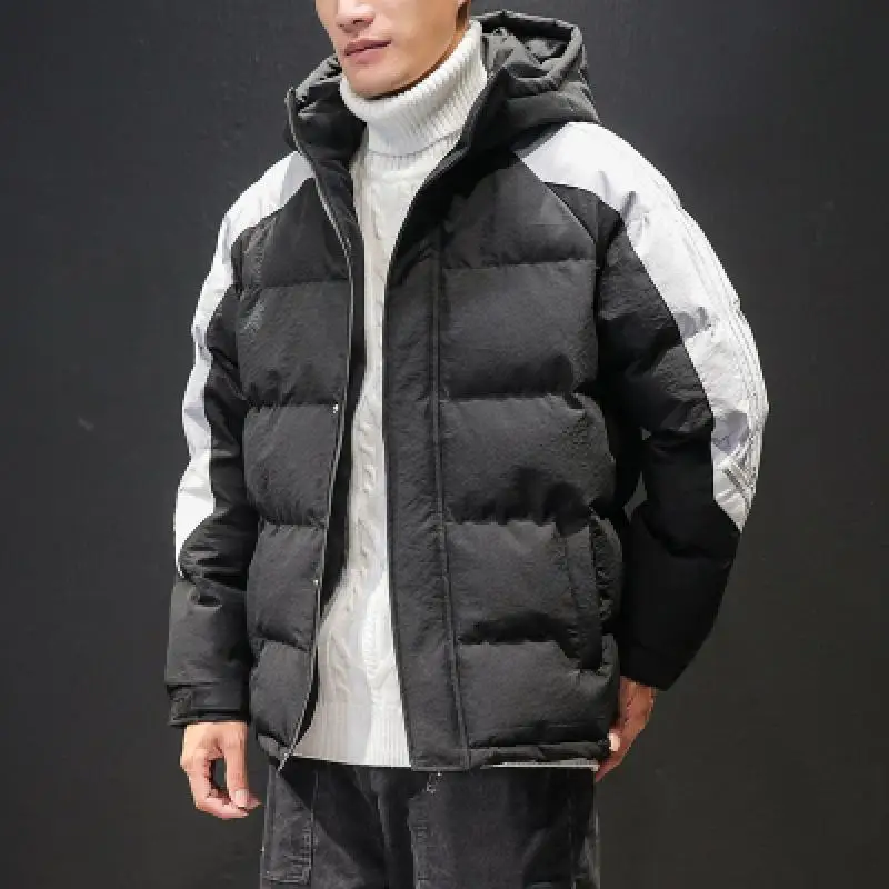 2021 Thicken Mannen Winter Jas Oversized Parka Harajuku Koreaanse Stijl Mannelijke Warme Jassen Stand Kraag Kleding Warm Katoen Parka