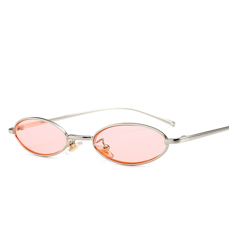 RUOBO Brand Design Retro Small Metal Frame Oval Sunglasses Unisex Clear Len Eyeglasses UV400 Sun Protection Shades Oculos De Sol