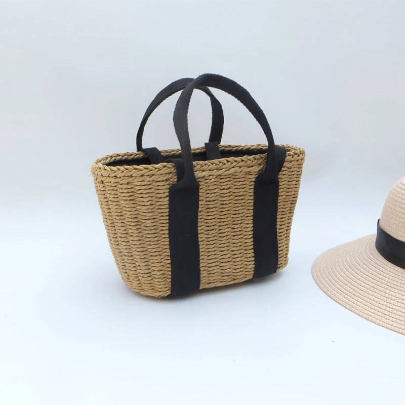 TOBO, bandolera de viaje para vacaciones, bolso tejido, bolso de paja con bolsillos, bolsos de paja hechos a mano para playa, bolsos de mujer, bolsos cruzados de diseñador