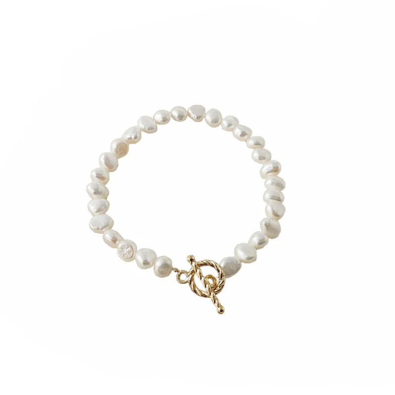 Natural Baroque Freshwater Pearl 14K Gold Filled Elegant Ladies Bracelet Promotion Jewelry For Women Christmas Gift Cheap