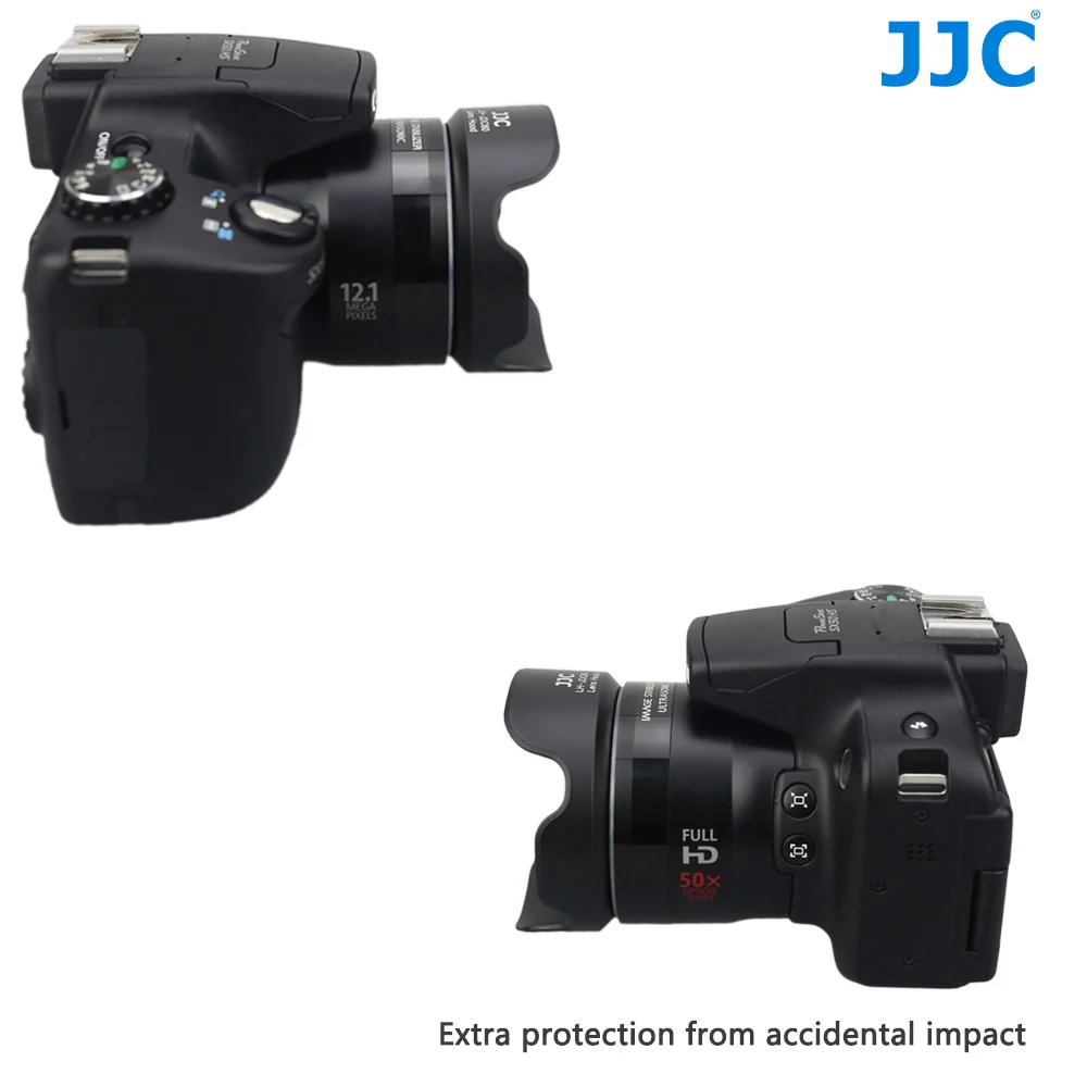 JJC Bayonet Camera Lens Hood for CANON PowerShot SX1 IS SX10 IS SX20 IS SX30 IS SX40 IS SX50 HS SX530 HS Replaces CANON LH-DC60