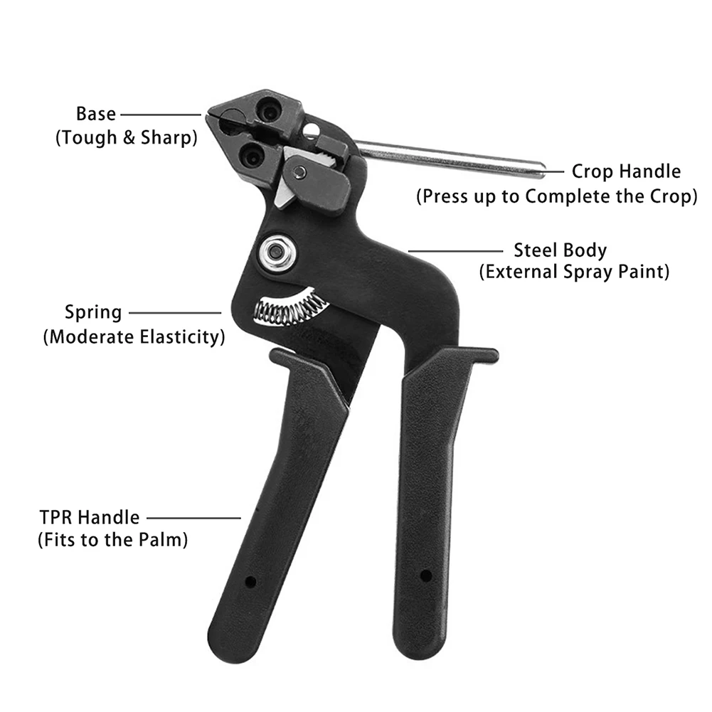 Stainless Cable Tie Strap Cutting Hand Tool Gun Cutter Tension Automatic Zip Tie Gun Lightweight Durable Fastening Cutting Tool