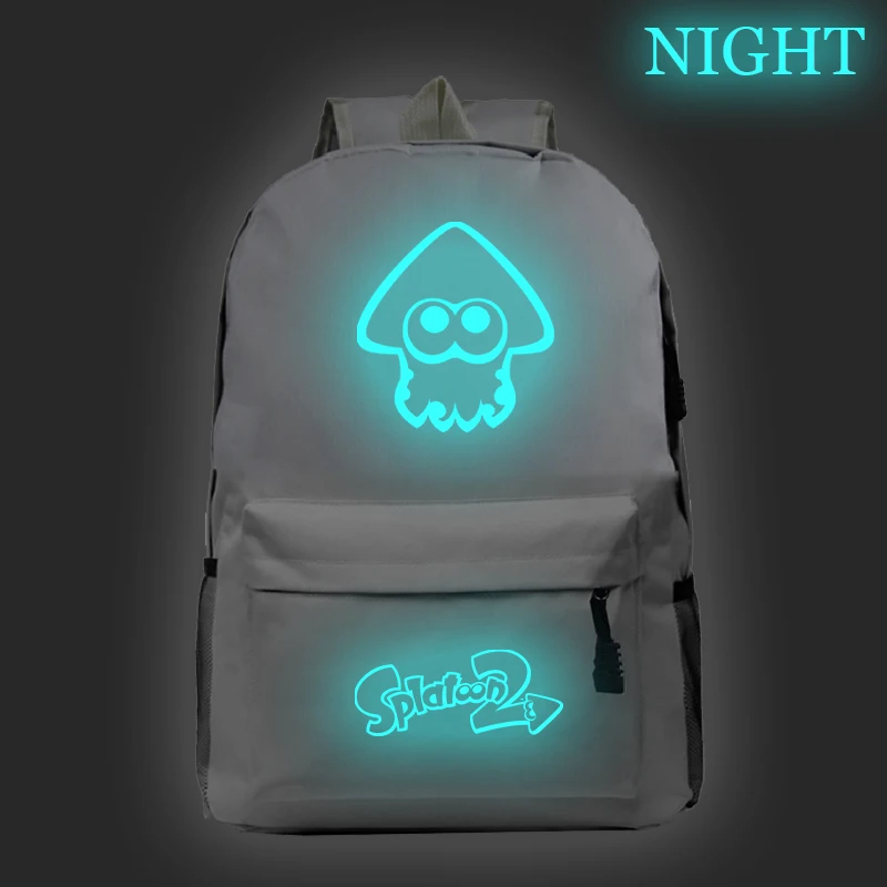 New Fashion Luminous Splatoon Backpack Students School Bag Boys Girls Bookbag Kids Daily Rucksack Teens Travel Bag Surprise Gift