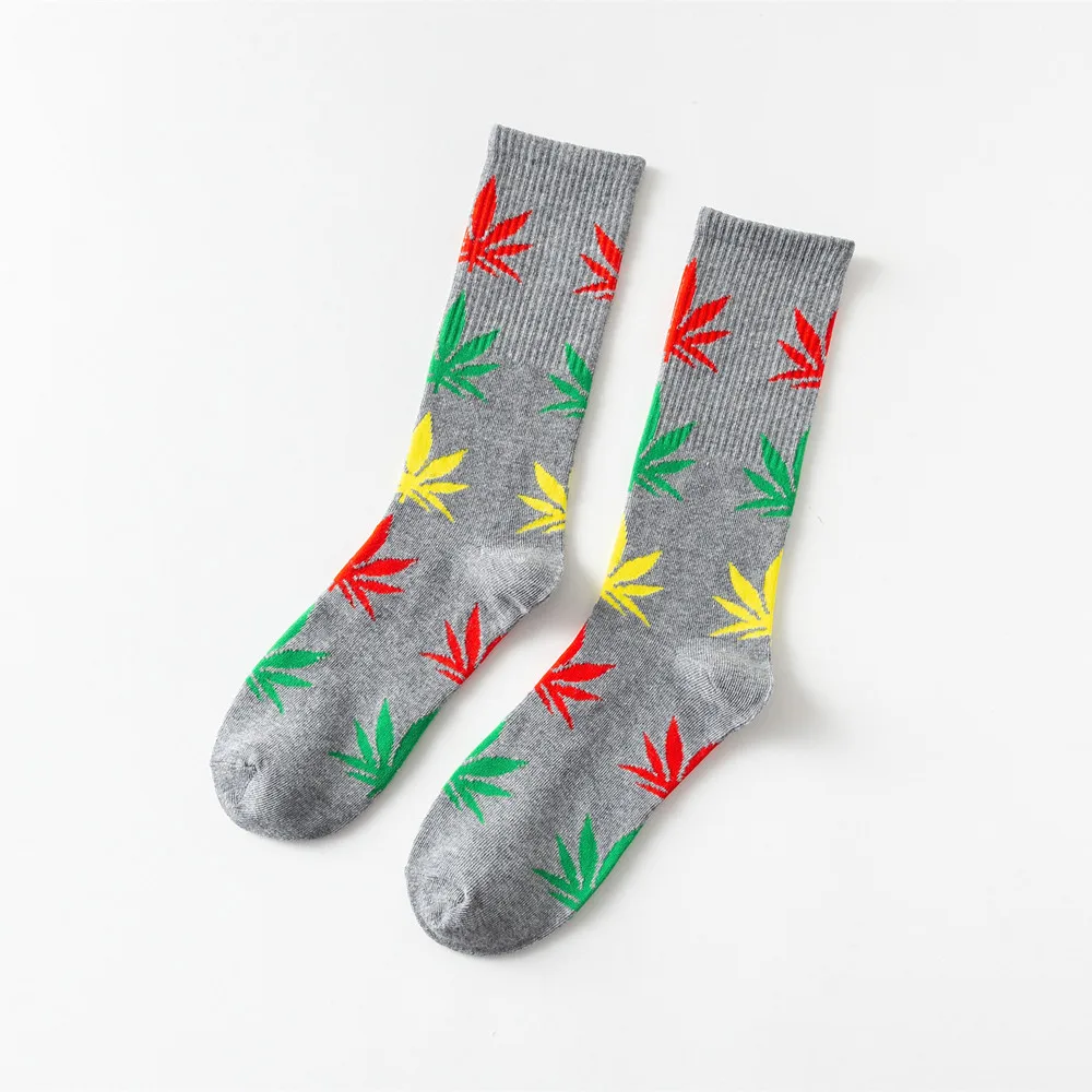 38 Cool 37-46 Unisex Heren Grappige Skateboard Sokken Hennep Meias Lange Happy Maple Leaf sokken Katoen Wiet Gras Wit Zwart Socken