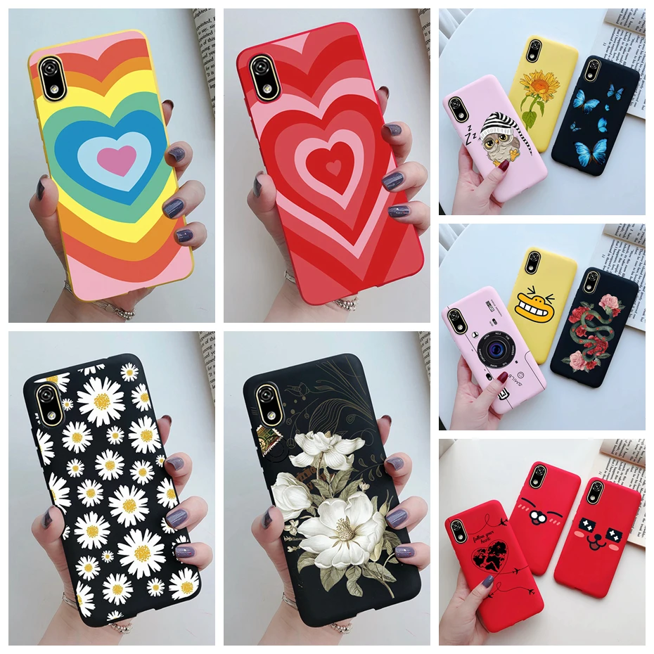 For Huawei Honor 8S 2020 Case Honor 9S Cartoon Coque Cute Daisy Love Heart Painted TPU Candy Back Cover For Honor 8S Phone Cases