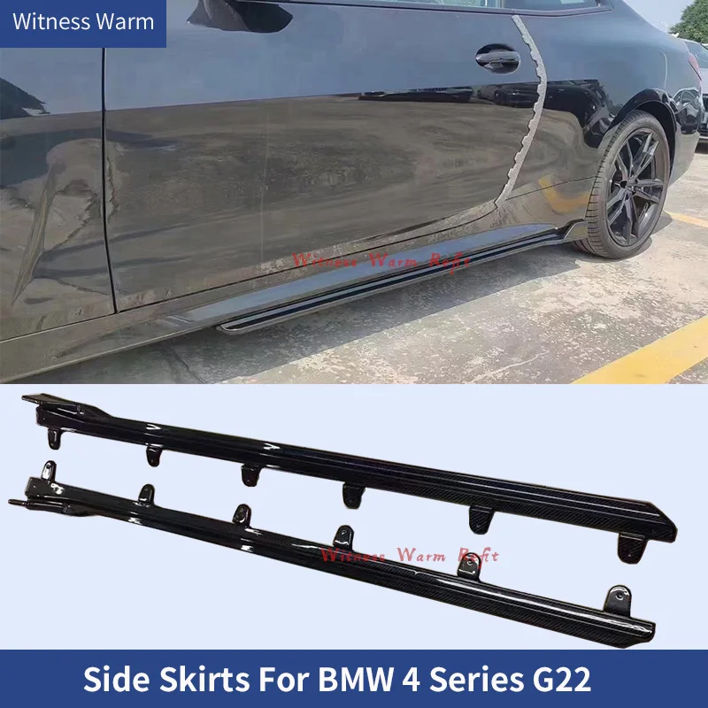 

Боковые юбки из углеродного волокна/ФАП, фартук для BMW 4 серии G22 G23 2020 2021, боковая юбка автомобиля, комплекты удлинителей кузова