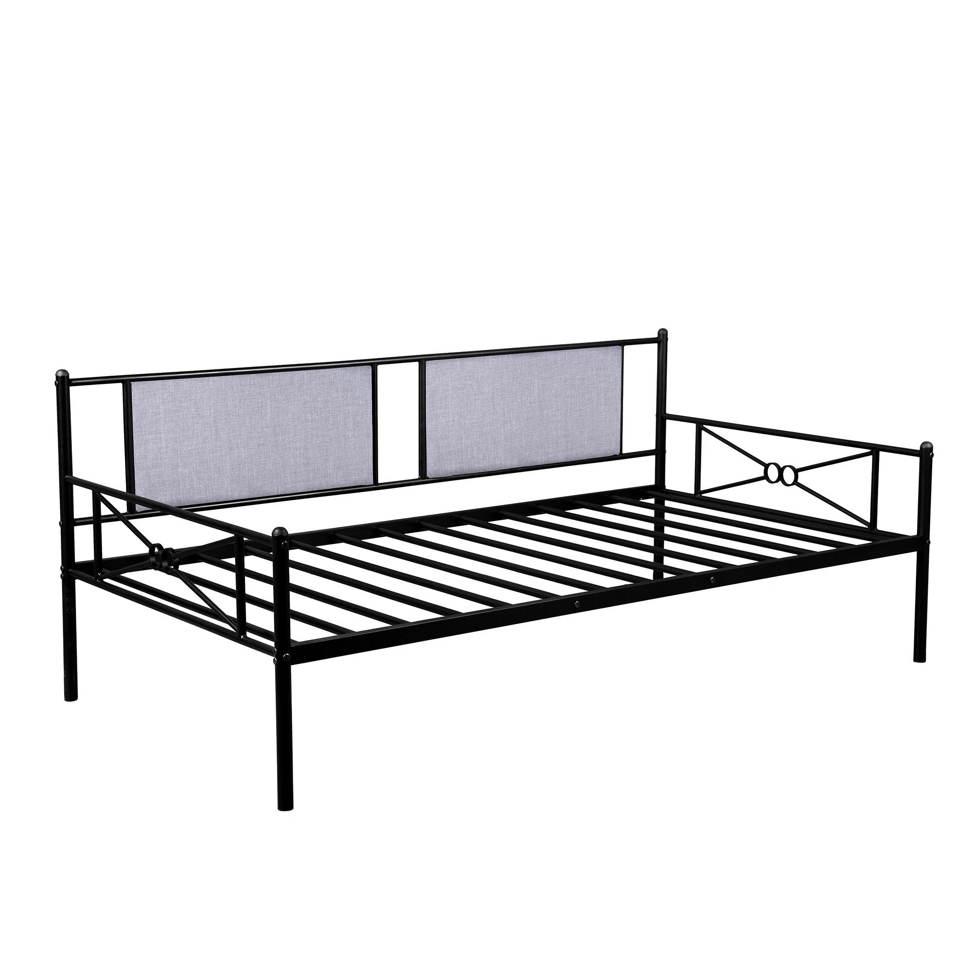 Two Colors Metal Daybed with Upholstered Sideboard  Bedroom Furniture for Livingroom US Warehouse