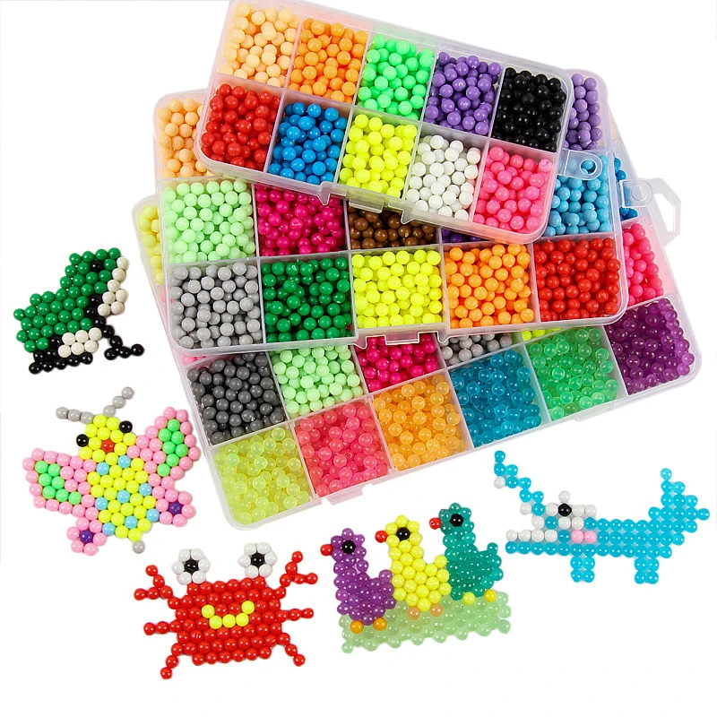 Spray beads puzzle Crystal color DIY beads water spray set ball games 3D puzzle handmade magic toys for children Girl gift