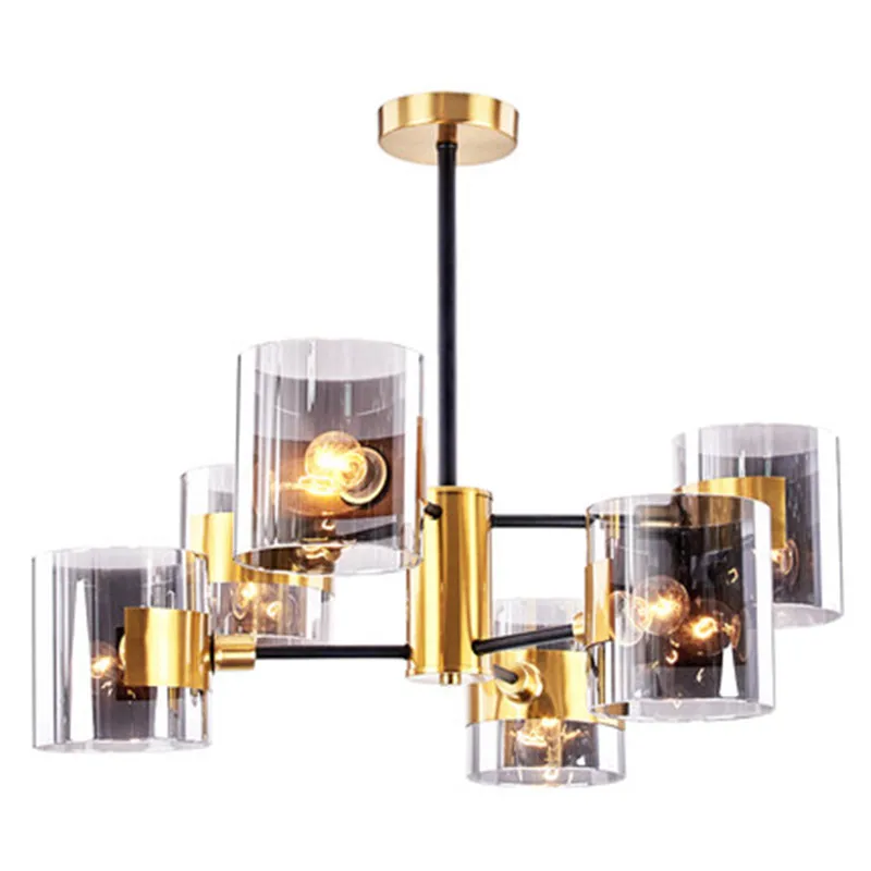 

2019 new Nordic postmodern minimalist glass chandelier creative personality living room bedroom designer light luxury lamps