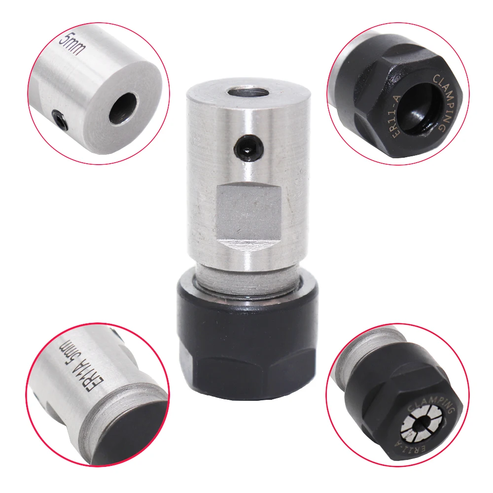 1PCS ER11 Chuck spindle motor shaft extension rod spindle collet lathe tools spindle cutter rod ER11A 5mm  holder