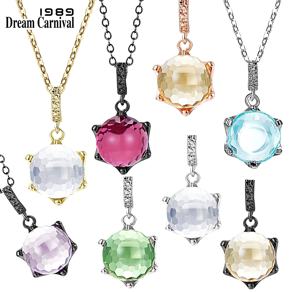 DreamCarnival1989 New Special Shape Pendant Necklace Women 8 Colors Beautiful Zircon Pretty Ins Love Updated Party Bijoux WP6904