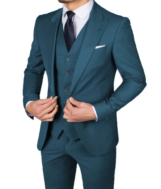 

2021 Tailor-made Costume Homme Casual Design Green Suits Slim Fit Men Dress Tuxedo 3 Pieces Dinner Party Men Suit For Wedding
