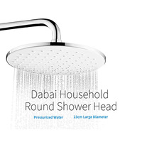 Diiib Dabai Shower Head 23x23cm 9-Inch Roud ABS Plastic Rain Rainfall Bathroom Top Sprayer Thin High Pressure