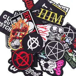 Fasce di metallo Patch cucito Applique fai da te ferro sulle toppe sui vestiti Hippie Rock ricamo Patch strisce Punk abbigliamento adesivo