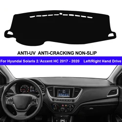 Car Auto Inner Dashboard Cover For Hyundai Solaris 2 / Accent HC 2017 2018 2019 2020 Center Console Protector Carpet Dashmat