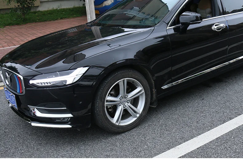 Chrom-Dekoration für Volvo S90 V90 V90CC 2016 2017 2018 2019 2020 Front-Eckleiste Glänzender Streifen Frontstoßstangen-Streifen Auto-Zubehör – Detail 10