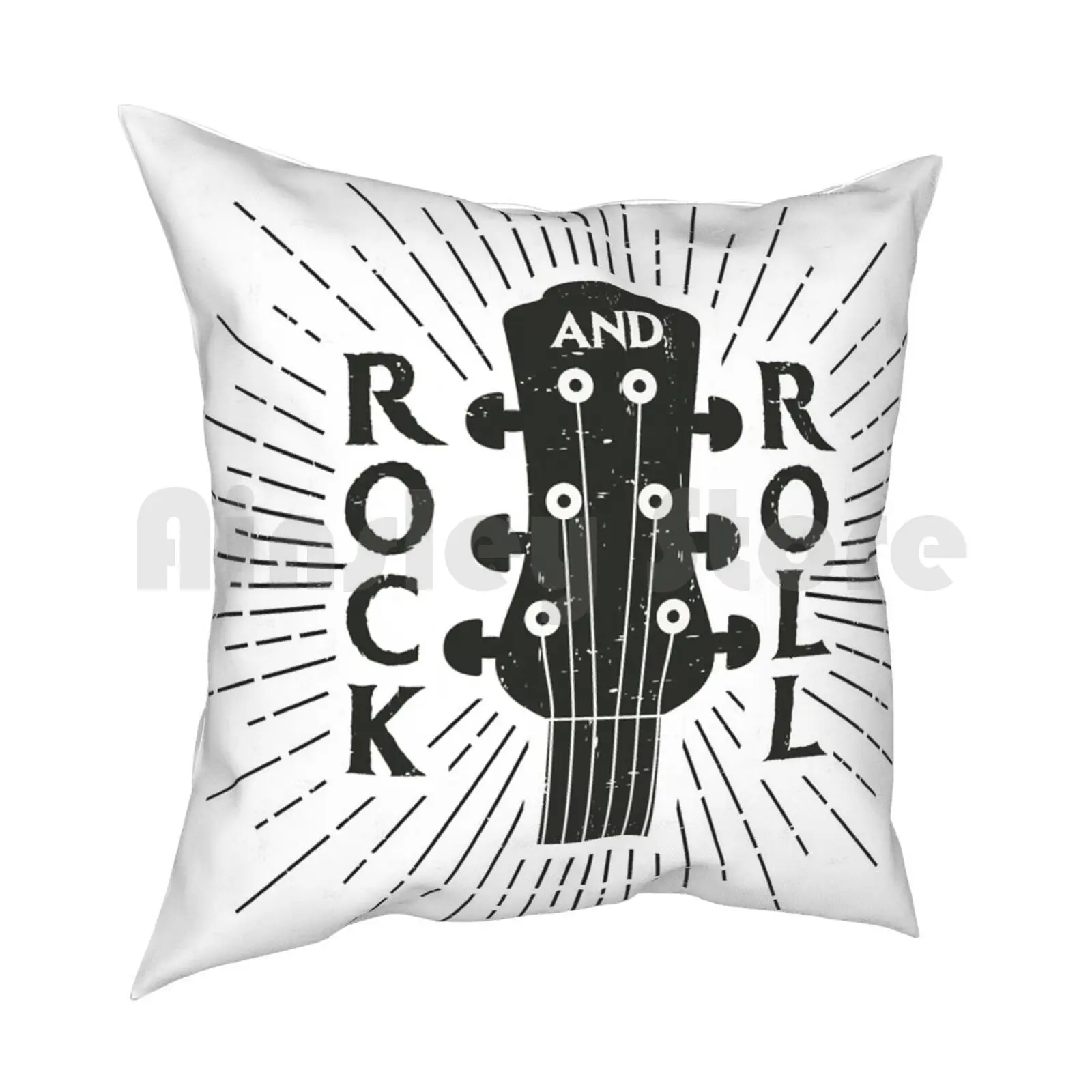 Rock Pillow Case Printed Home Soft Throw Pillow Hard Music Sound And Roll Fan