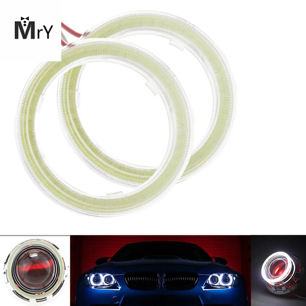 

2Pcs COB 60mm 80mm 120mm 12V DC LED Car Lights Auto Angel Angelic Eyes With Cover Halo Rings 70mm 90mm 100mm 110mm