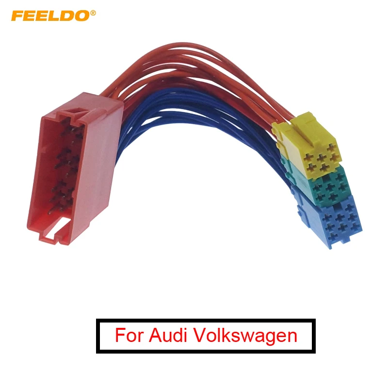 

1PC Car 20Pin Stereo Audio Plug Wiring Harness Adapter For Audi Volkswagen CD Radio Female To Male Original Head Units Cable
