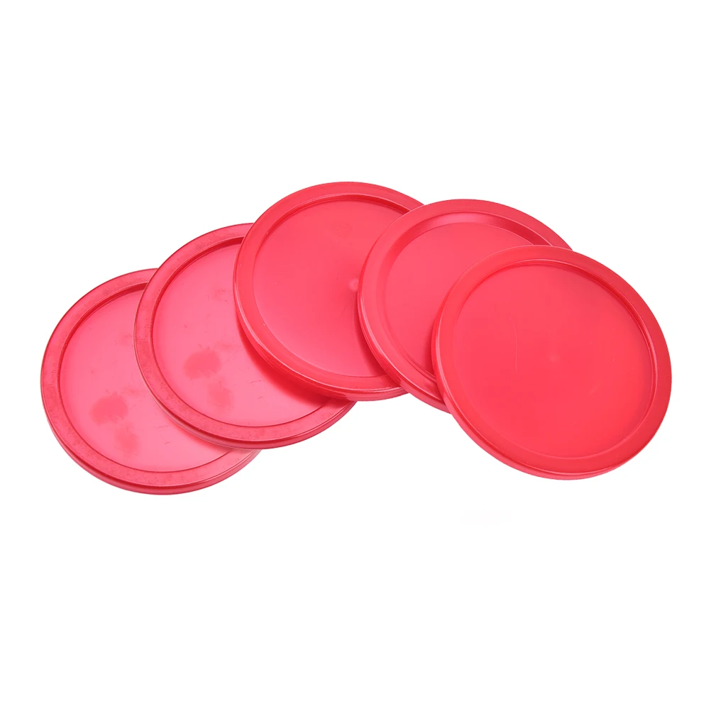 Juego de Mini discos de mesa de Hockey de aire rojo duradero para niños, 50mm, 2 pulgadas, accesorios de entretenimiento para fiestas, 5 unidades