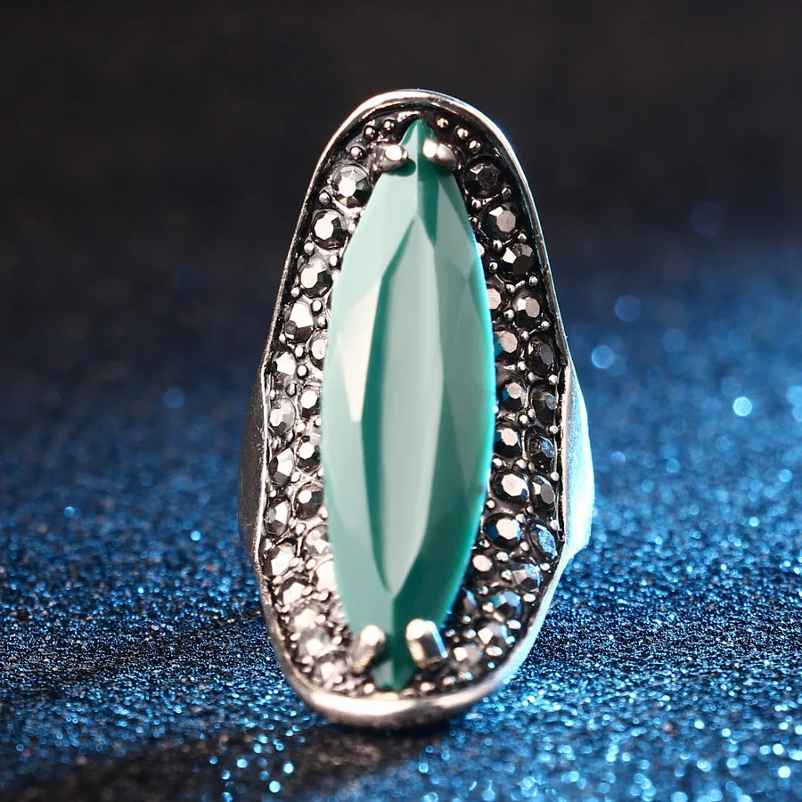 2021 Vintage Oval Green Imitated Emerald Enamel Rings For Women Gift Jz236 Medieval Jewelry Anel Masculino