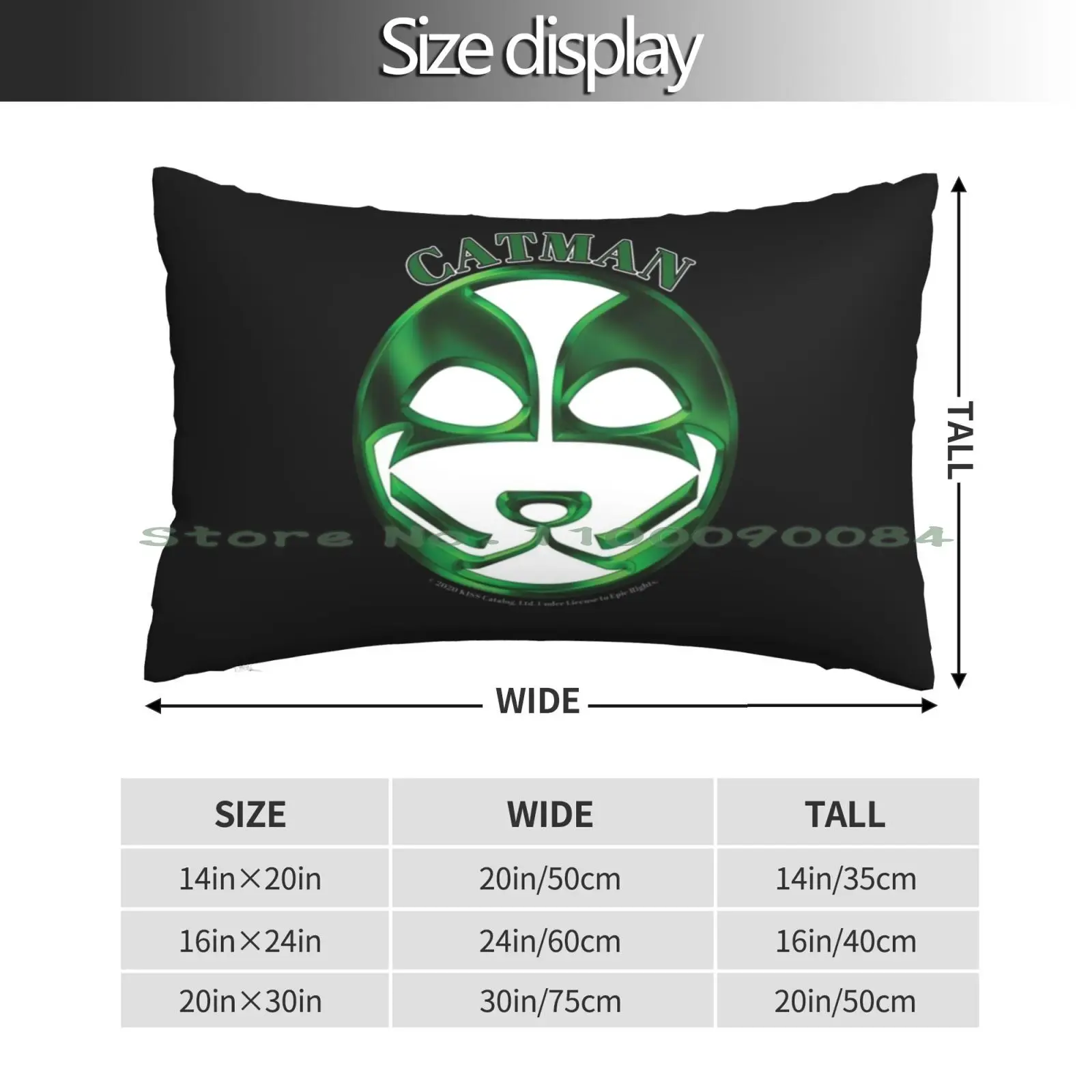 Green Catman Artwork-Round-Kiss Pillow Case 20x30 50*75 Sofa Bedroom Belle Delphine Ethot Egirl Cosplay Long Rectangle