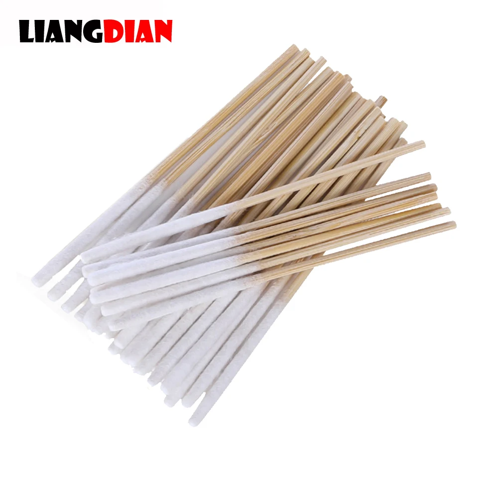 1 Bag 60pcs Bamboo Cotton Stick Swabs Buds With Long Cotton Head For Eyebrow Lips Eyeline Permanent Tattoo Makeup Cosmetics