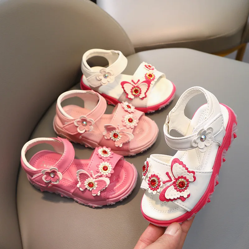 

Children & Toddler Shoes Fashion Little Kids Sandals Soft Sole Flower Princess Baby Girls Roman Shoes Size 21-30