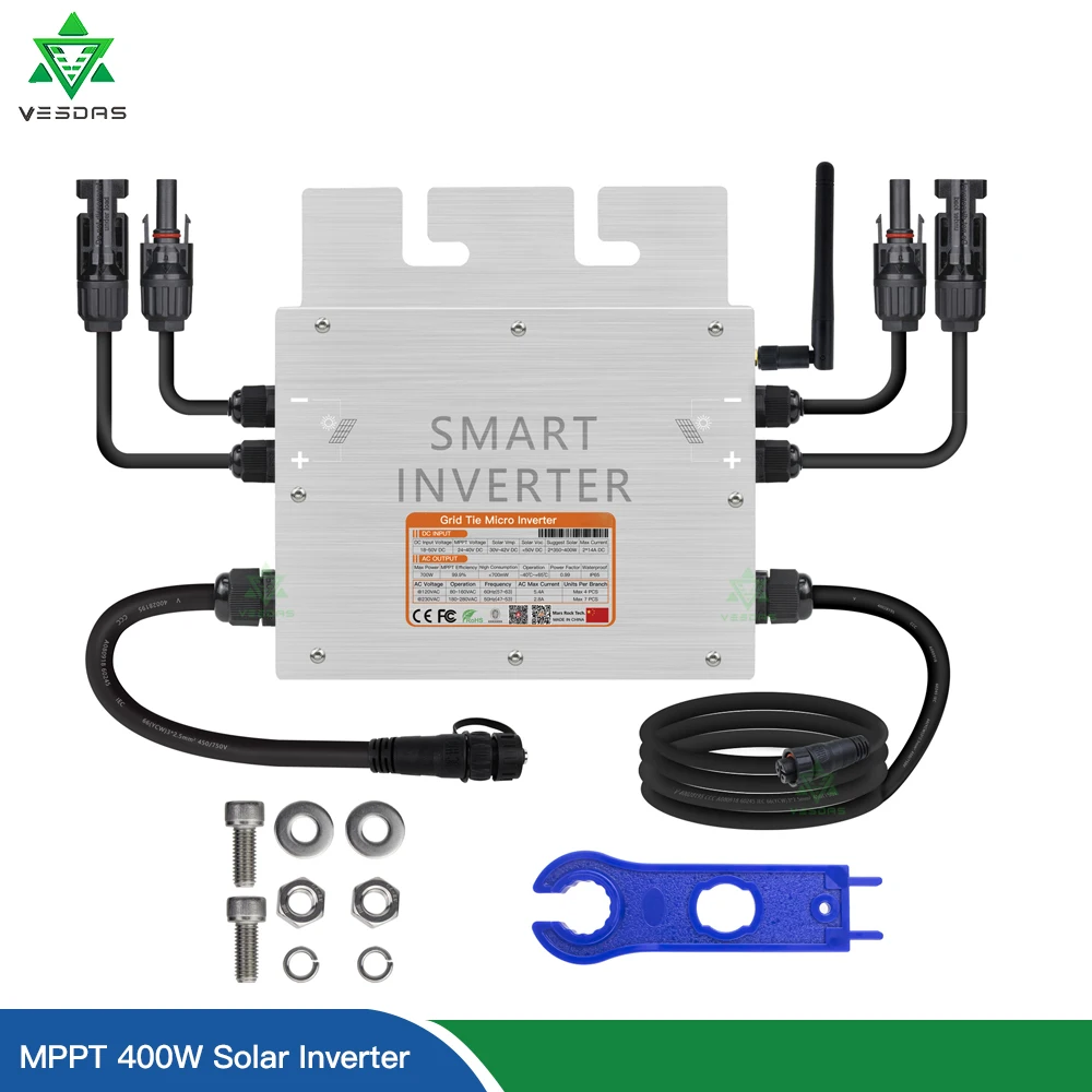 

Ship from Spain 400W 700W Micro Solar inverter IP65 MPPT Smart Grid Tie Inverter Inversor 24V 36V to 110V 220V Home Invert