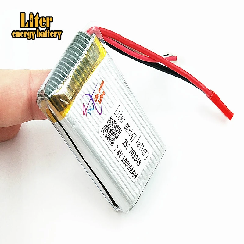 10pcs/lot 7.4V 1000mAh 703048 25c lipo battery For  V912 V262 V353 BQ202 UDI U829X aircraft model aircraft batteries lipo 2s